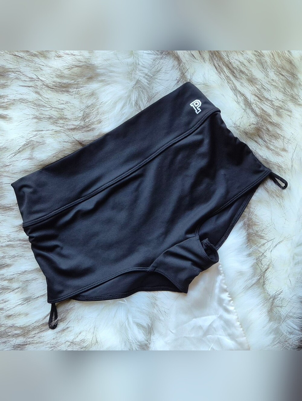 PINK Victoria’s Secret Ultimate Black Foldover Athletic Shorts